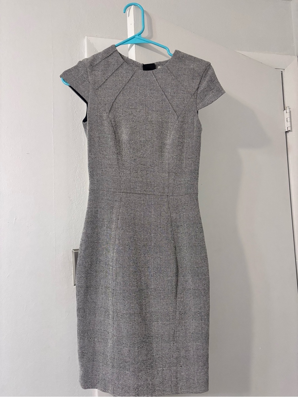 H&M Gray Tweed Midi Sheath Dress